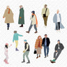 Flat Vector Winter People Digital Artwork drawings | Toffu Co