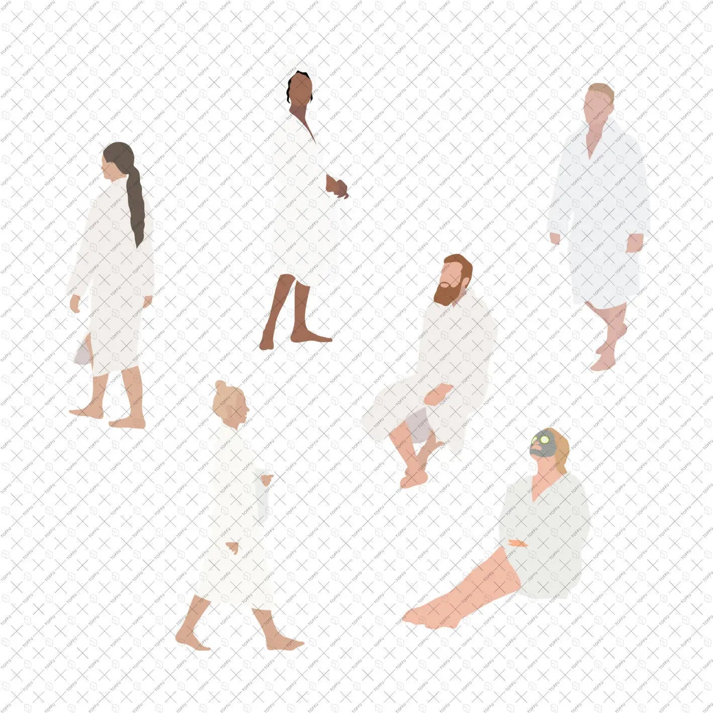 Flat Vector Spa People Digital Artwork drawings | Toffu Co
