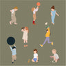 Flat Vector Playing Kids PNG - Toffu Co