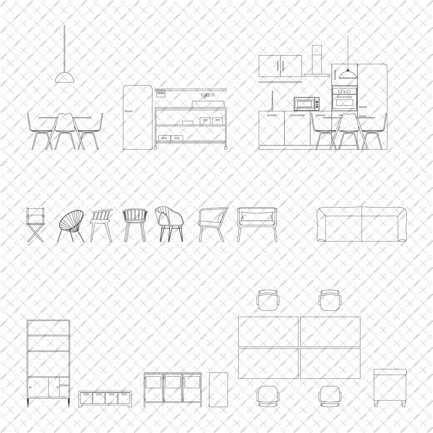 Cad Co-working Mini Pack DWG | Toffu Co