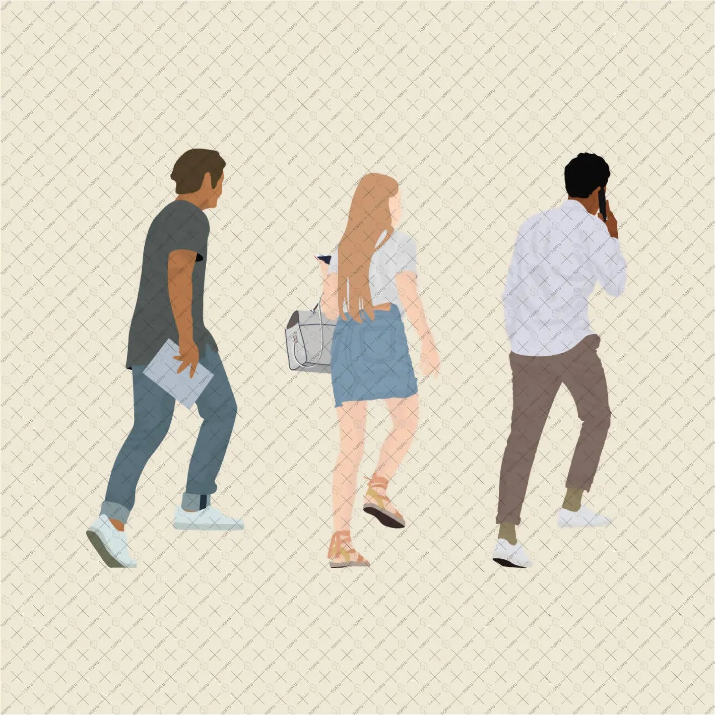 Flat Vector People On Stairs Digital Artwork drawings | Toffu Co