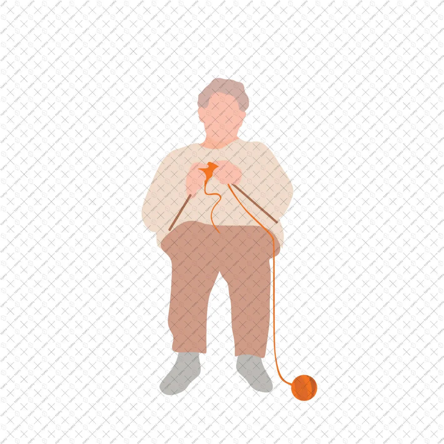 Flat Vector Elderly People Digital Artwork drawings | Toffu Co