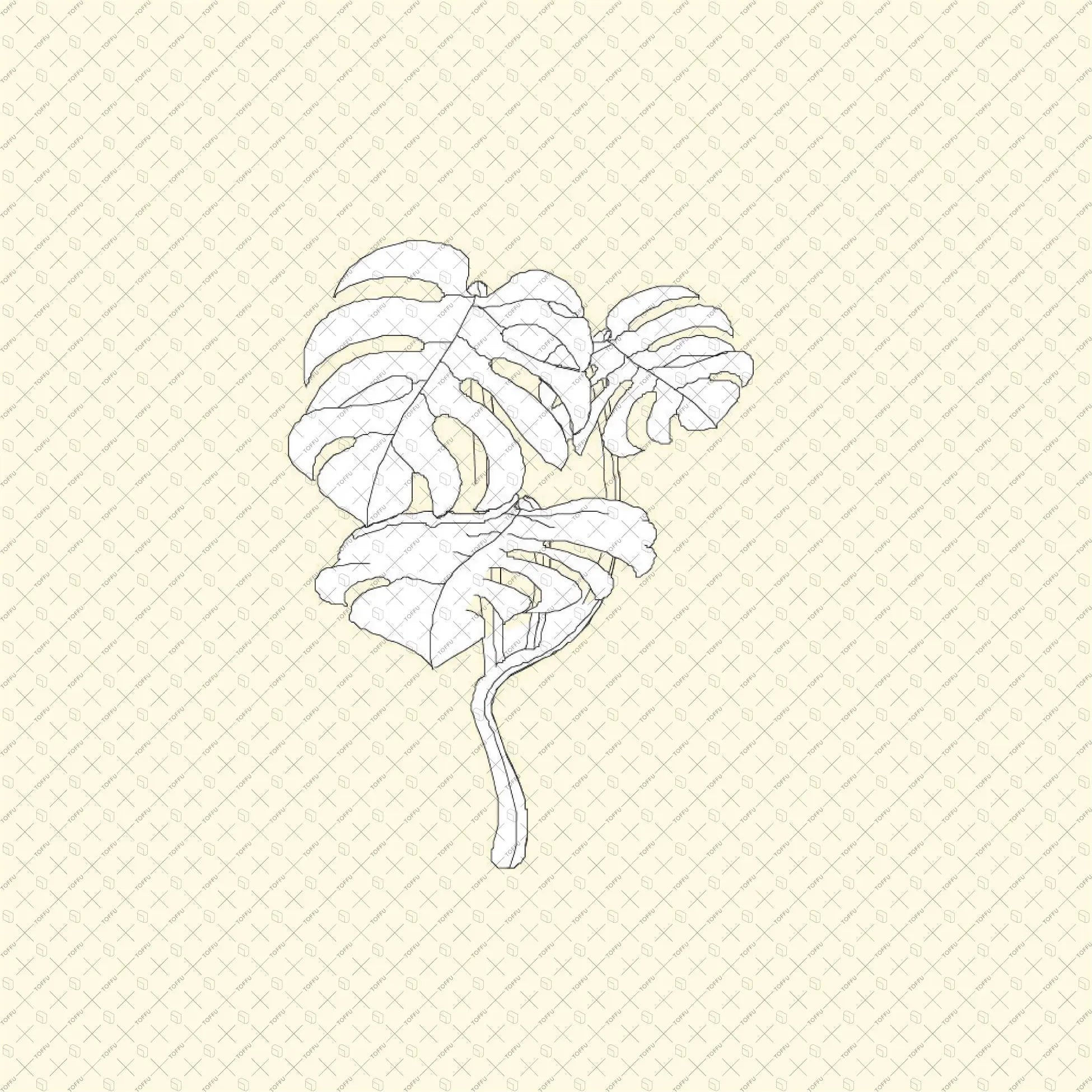 Cad Tropical Trees Digital Artwork drawings | Toffu Co