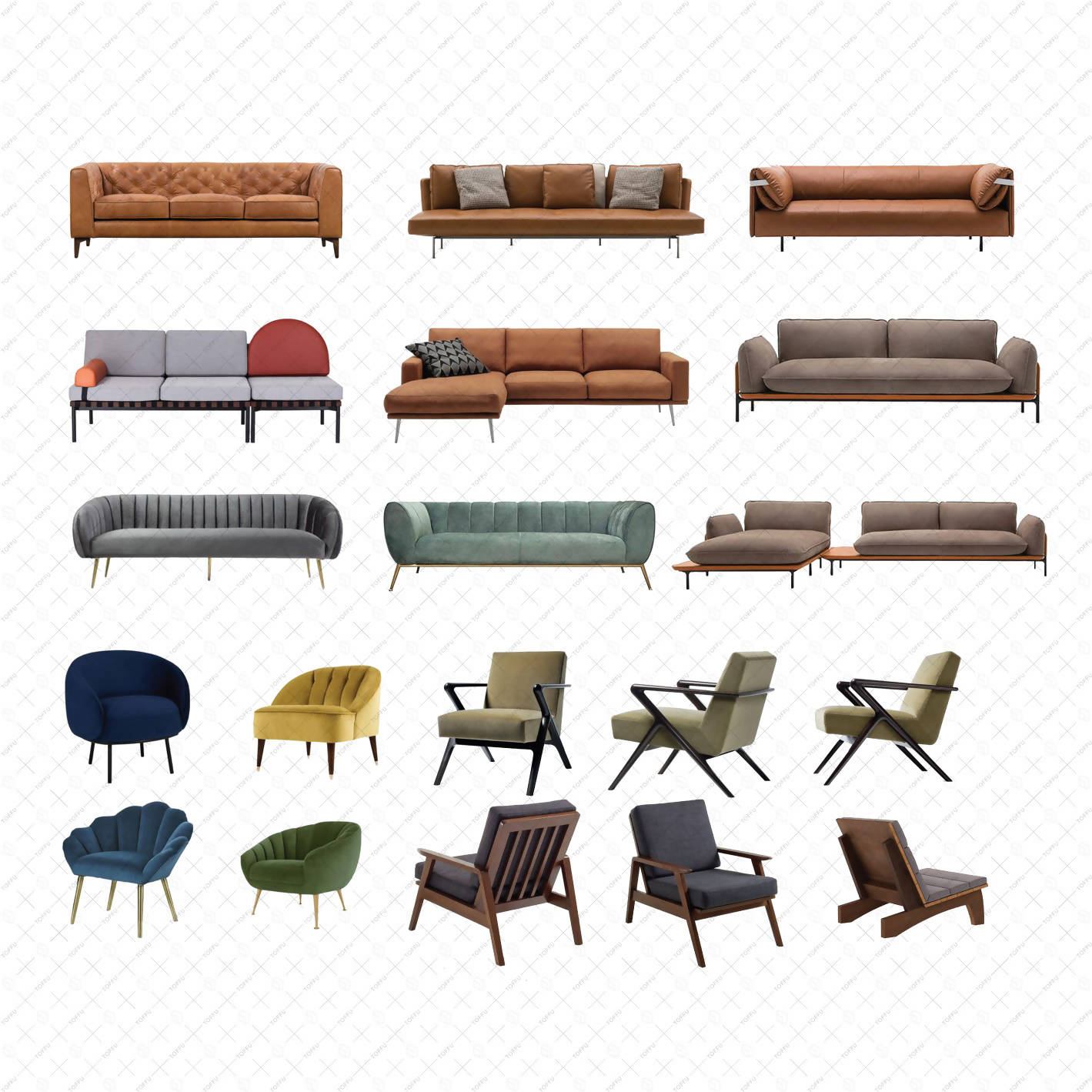 Cutout Living Room Furniture PSD | Toffu Co