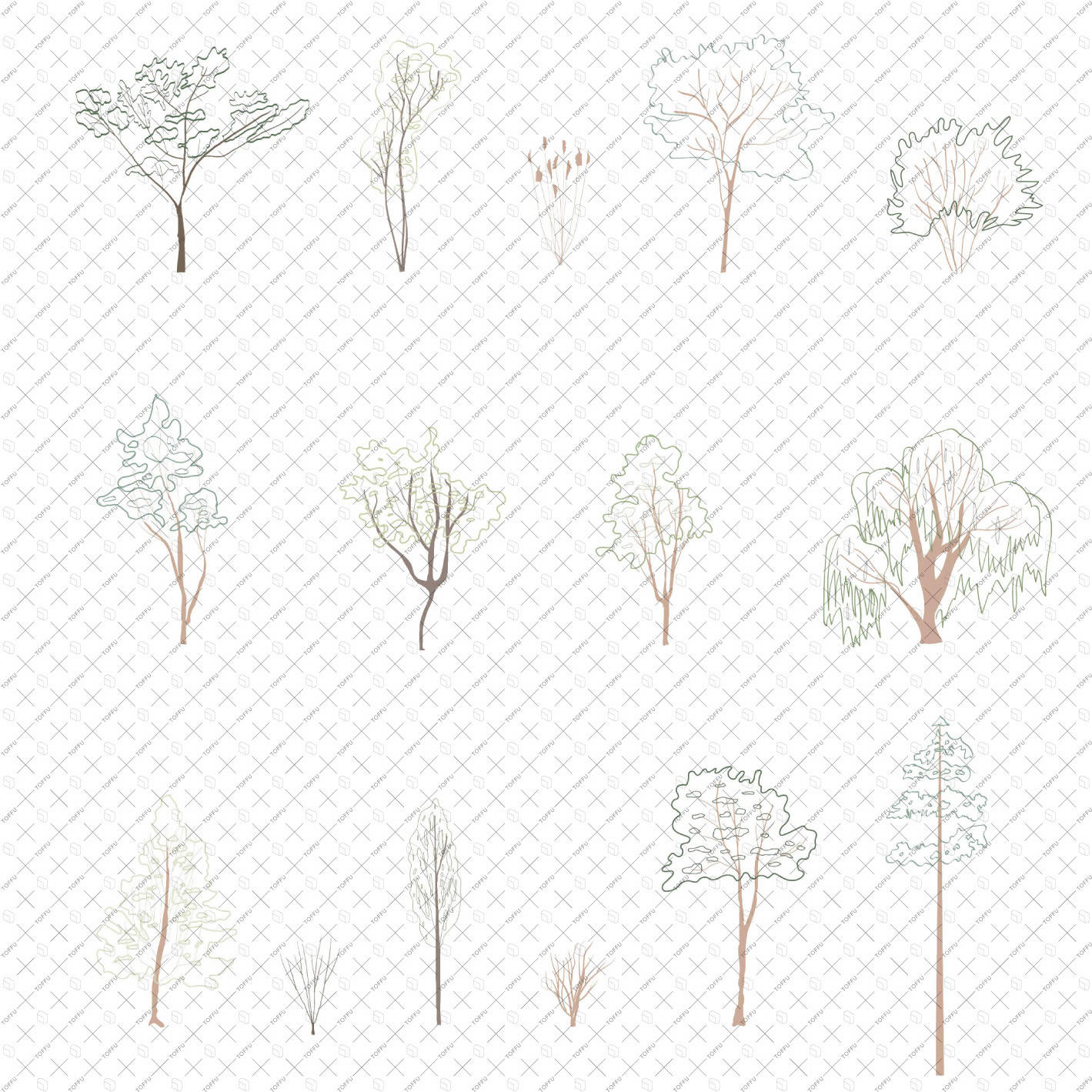 Flat Vector Tree Silhouette PNG - Toffu Co