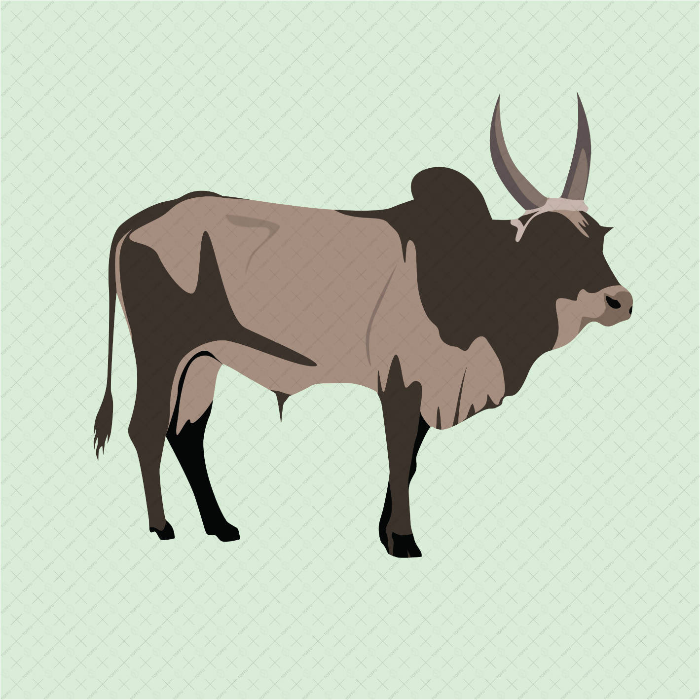 Flat Vector Cattle Animals PNG - Toffu Co