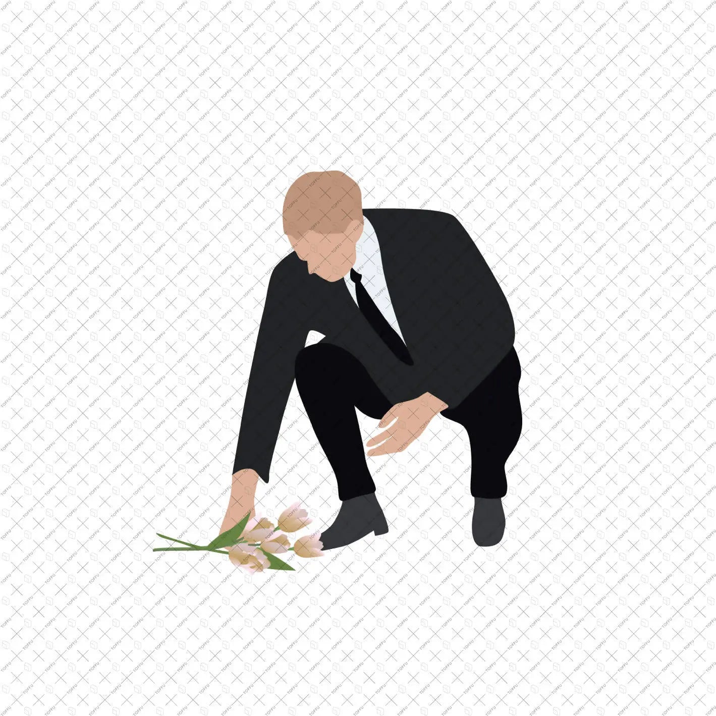 Flat Vector Cemetery People Digital Artwork drawings | Toffu Co