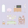 Flat Vector Bedroom Furniture - Elevation - Toffu Co