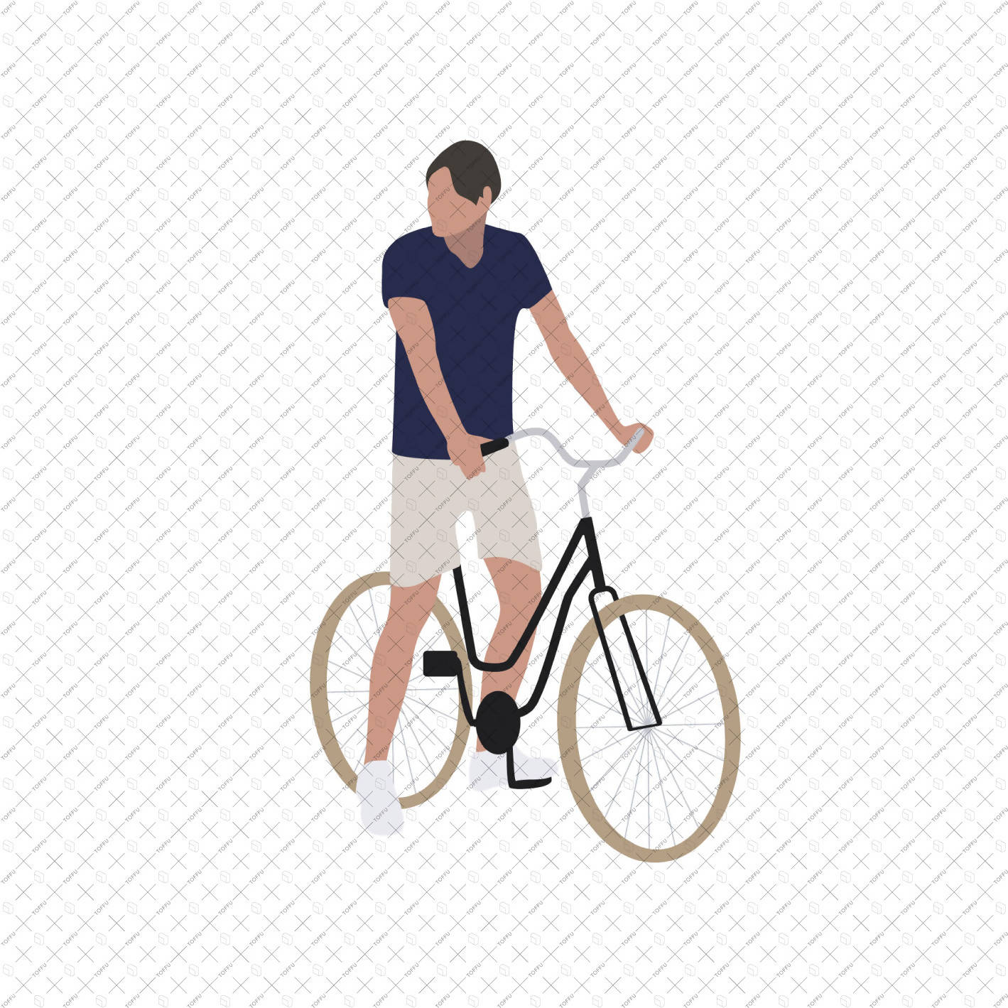 Flat Vector Cyclists PNG - Toffu Co