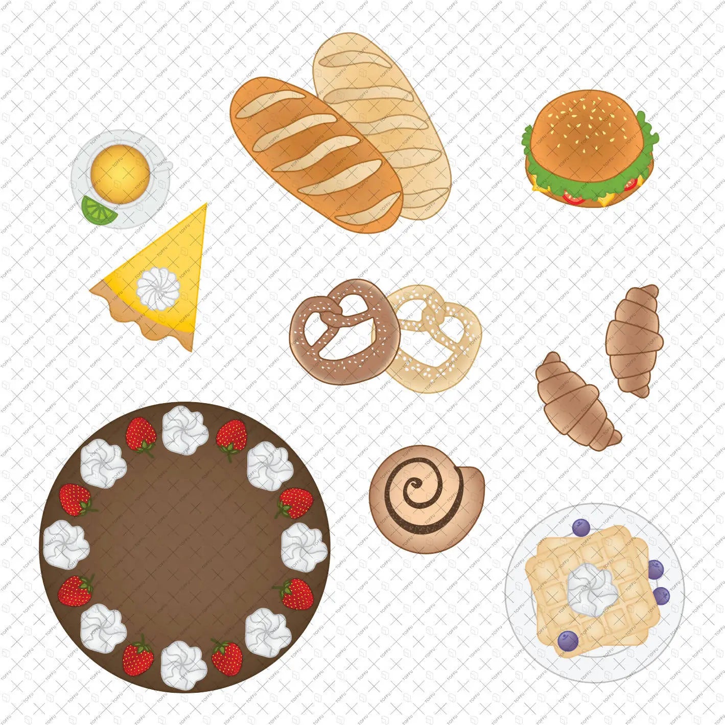 Flat Vector Kitchen and Food Digital Artwork drawings | Toffu Co
