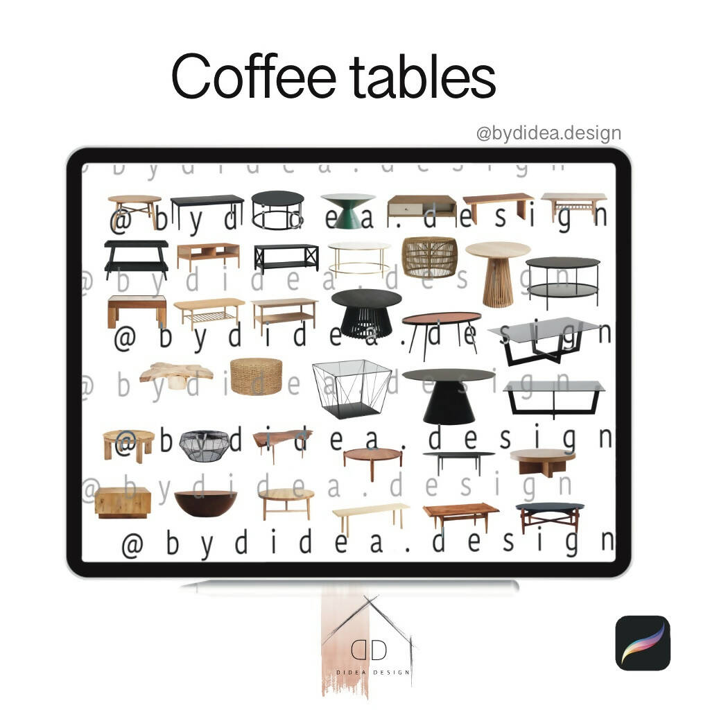 Procreate Coffee Table Cutouts PNG - Toffu Co