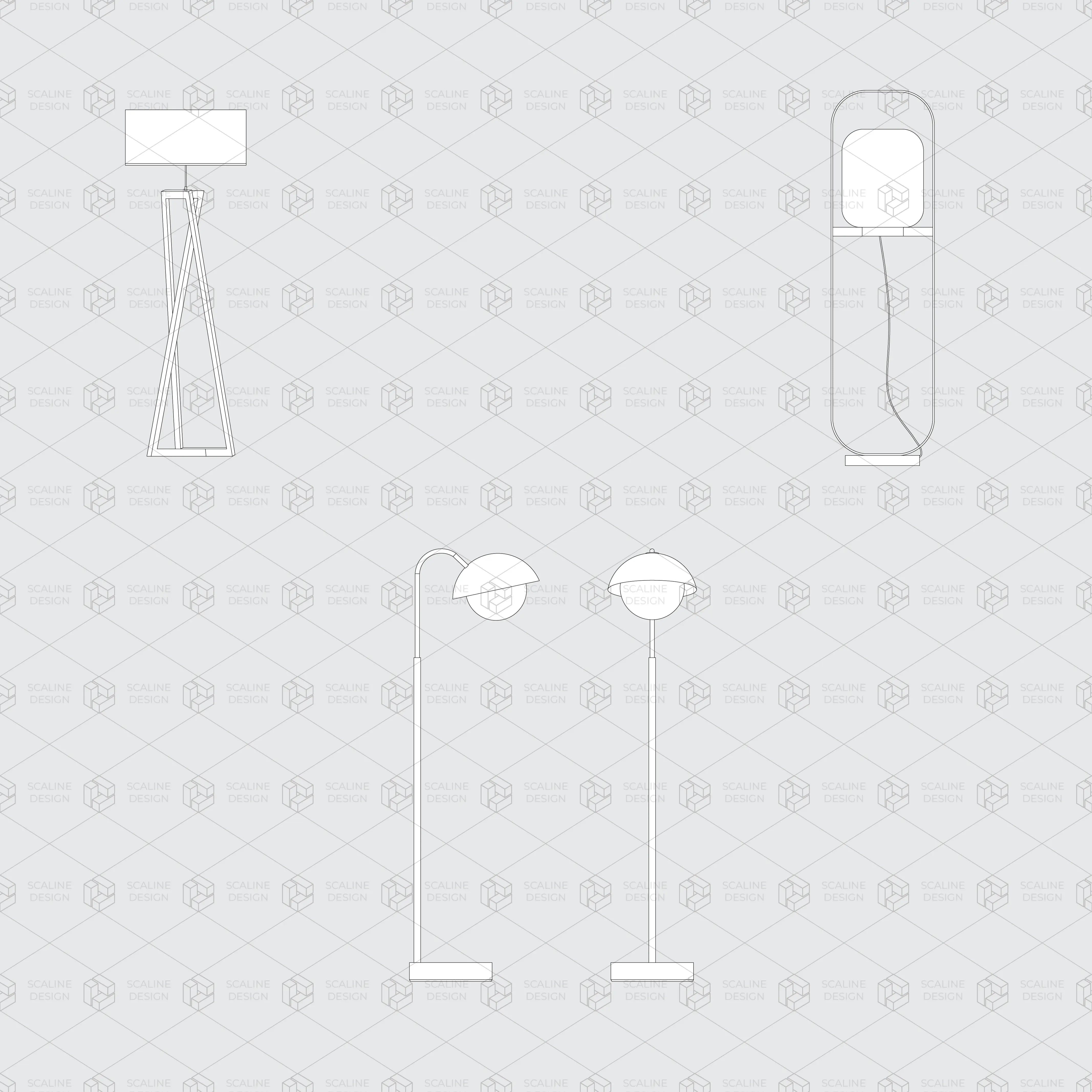 Cad and Vector Lighting Collection (elevation) Digital Artwork drawings | Toffu Co