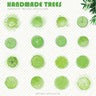 Cutout Handmade Watercolour Trees in Plan PNG - Toffu Co