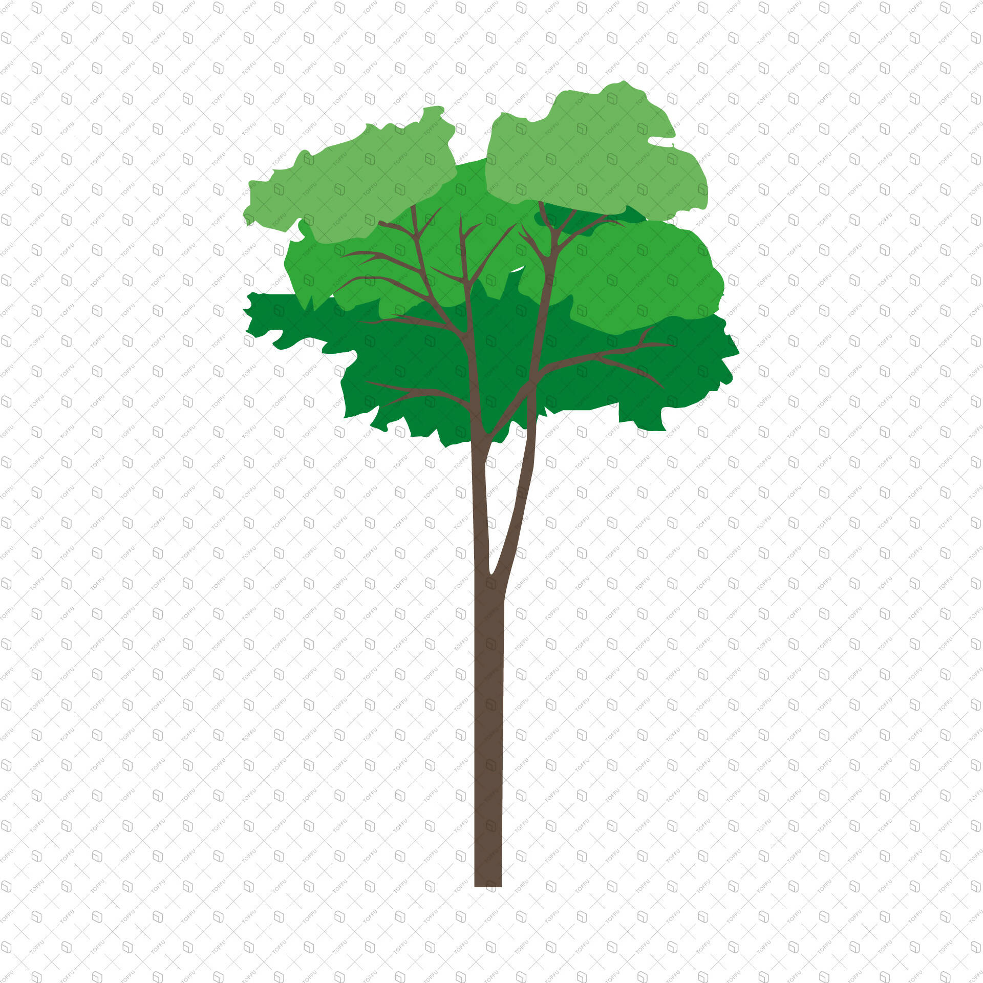 Flat Vector Trees PNG - Toffu Co