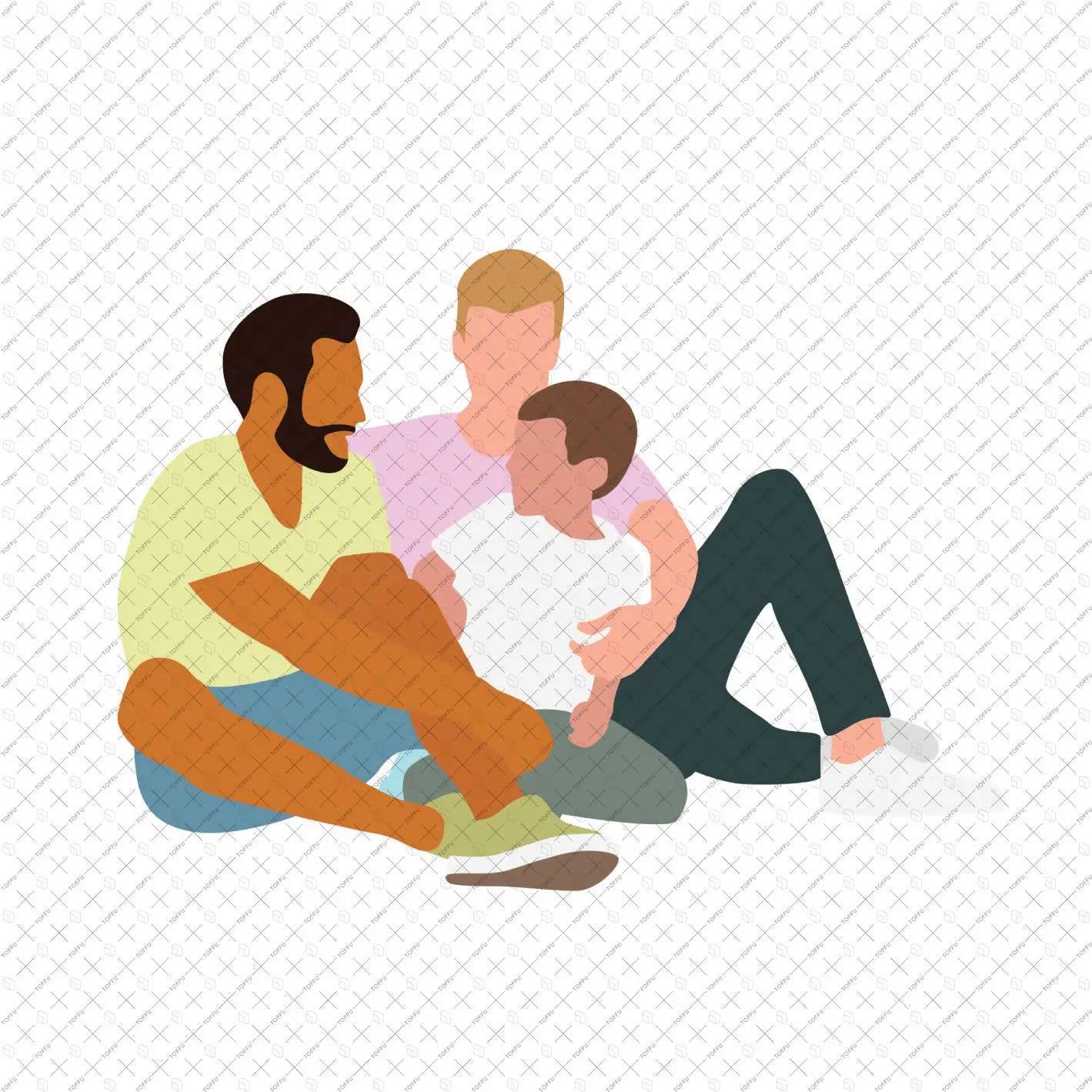 Flat Vector Family Time People Digital Artwork drawings | Toffu Co