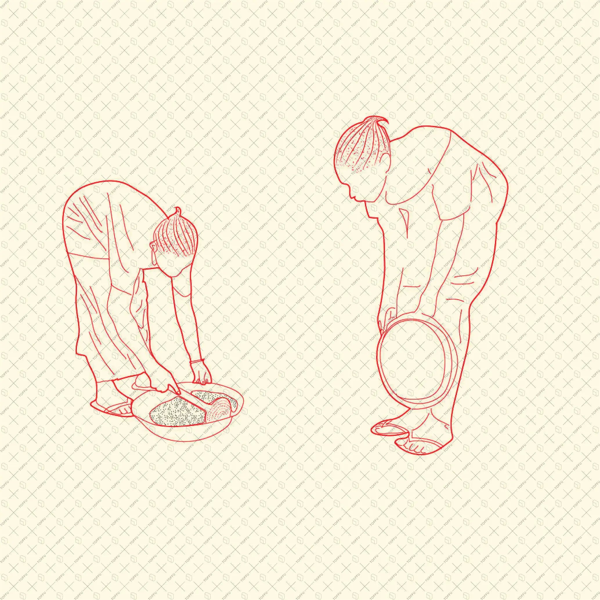 Cad African Women Digital Artwork drawings | Toffu Co