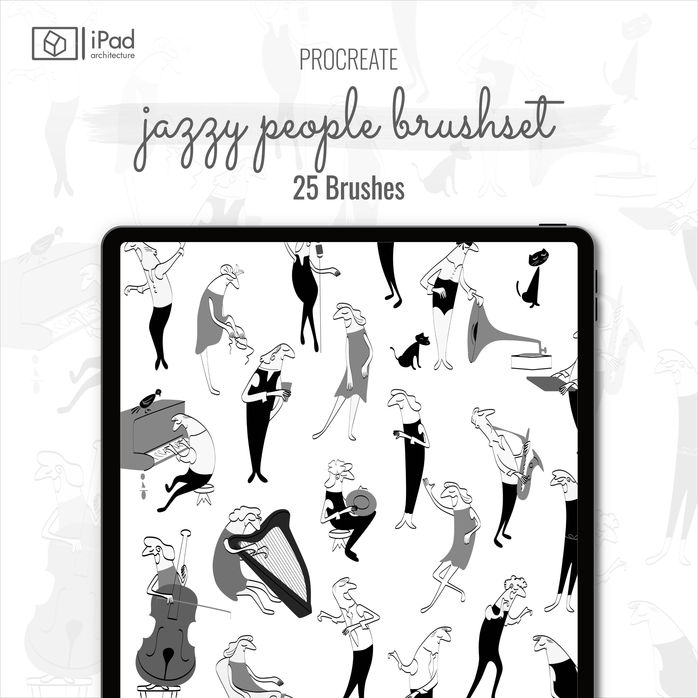 Procreate Jazzy People Brushset PNG - Toffu Co
