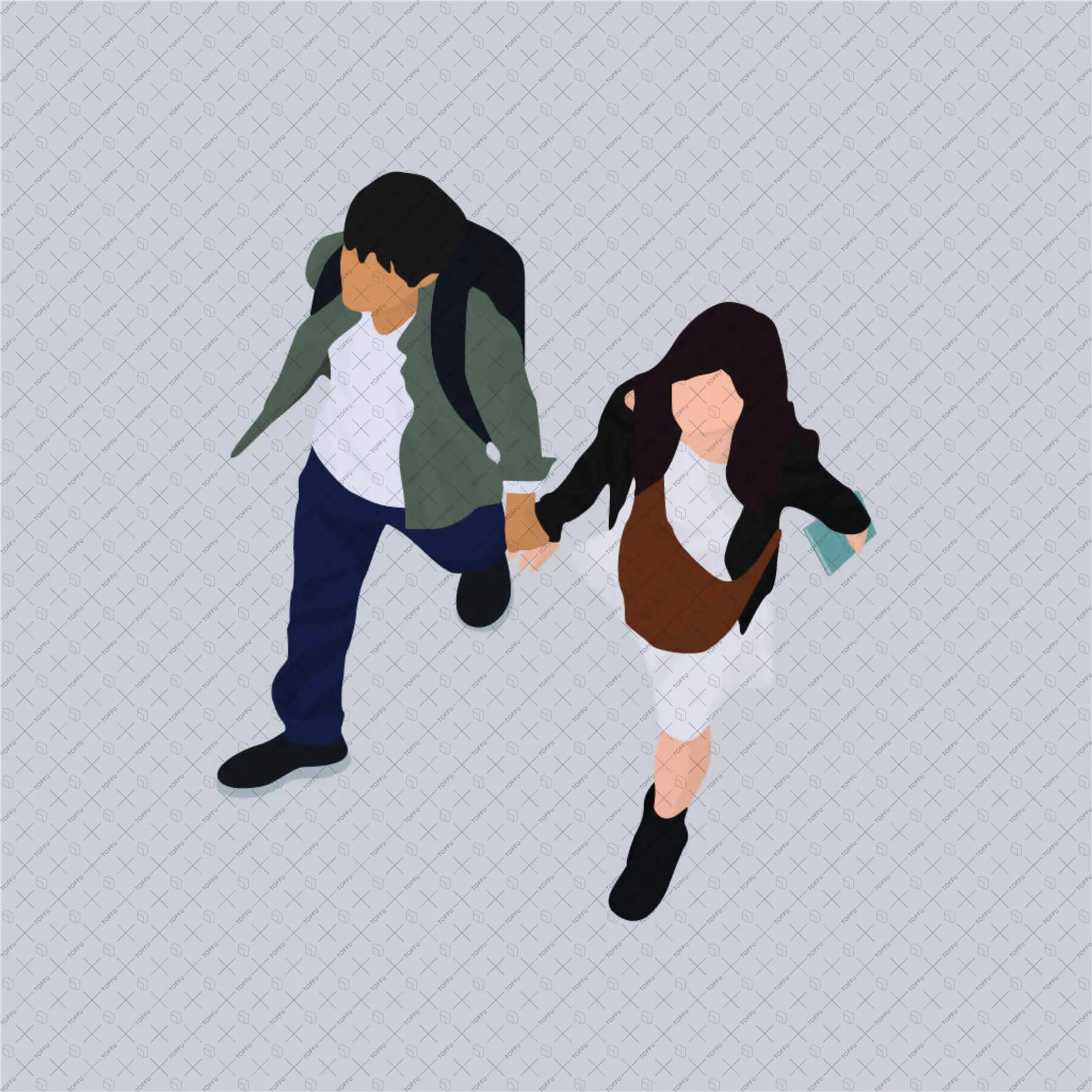 Flat Vector Top View People Pack Digital Artwork drawings | Toffu Co
