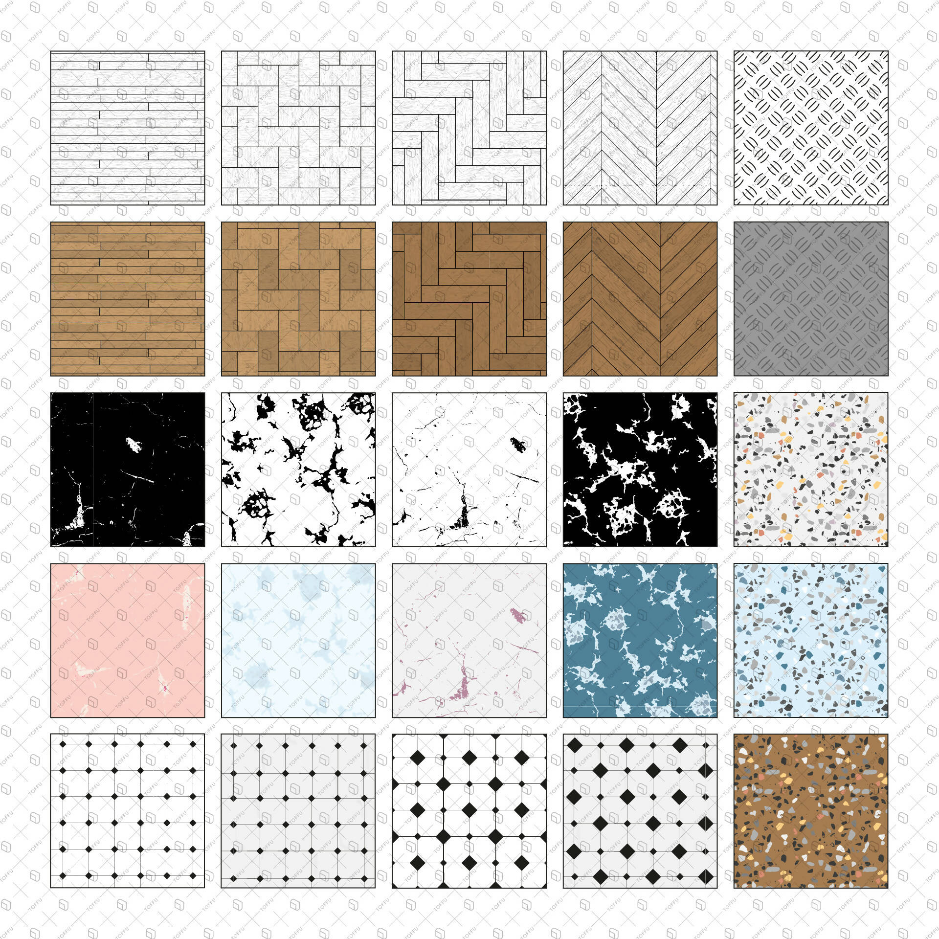 Swatch Flooring Patterns PNG - Toffu Co