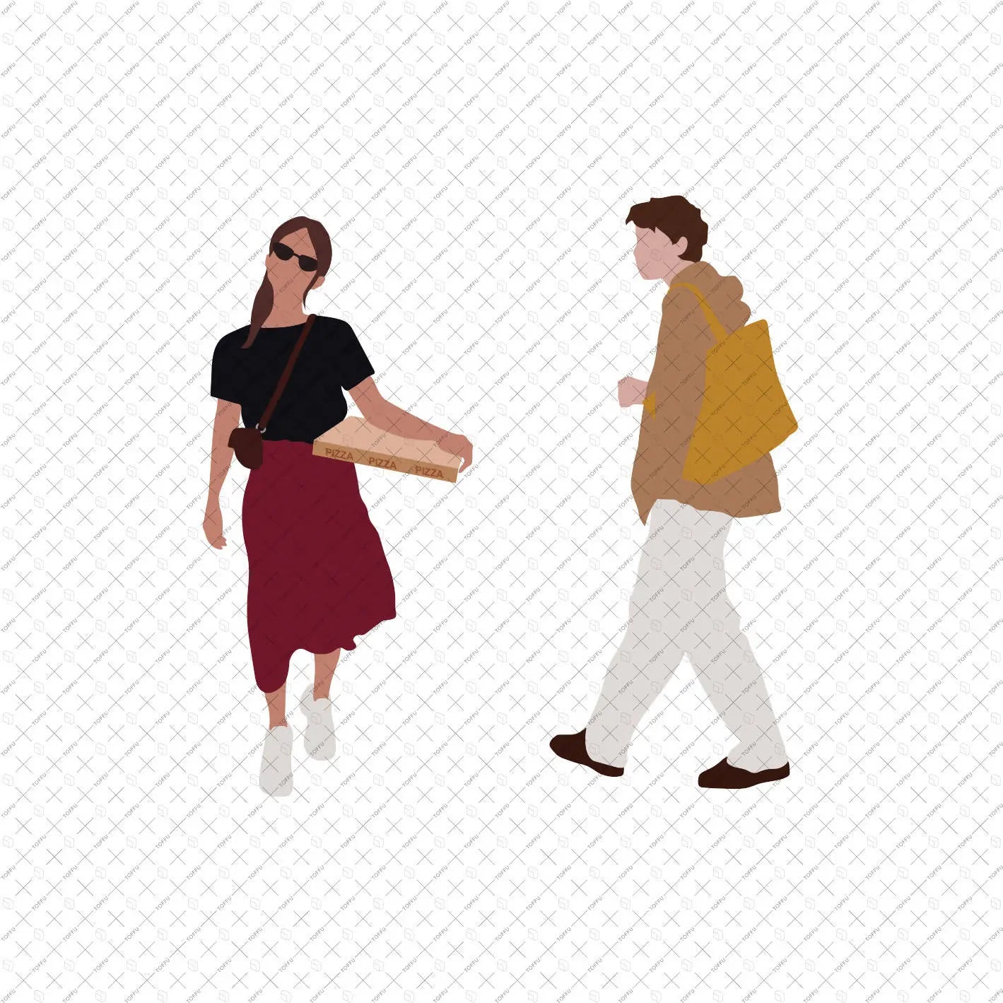 Flat Vector People Standing 3 Digital Artwork drawings | Toffu Co