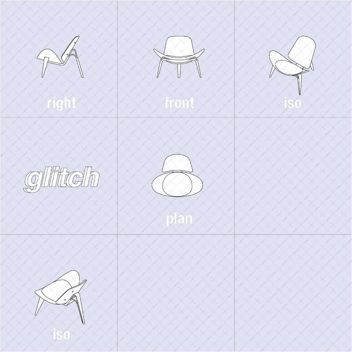 Cad Chair/1 Drawing Set DWG | Toffu Co