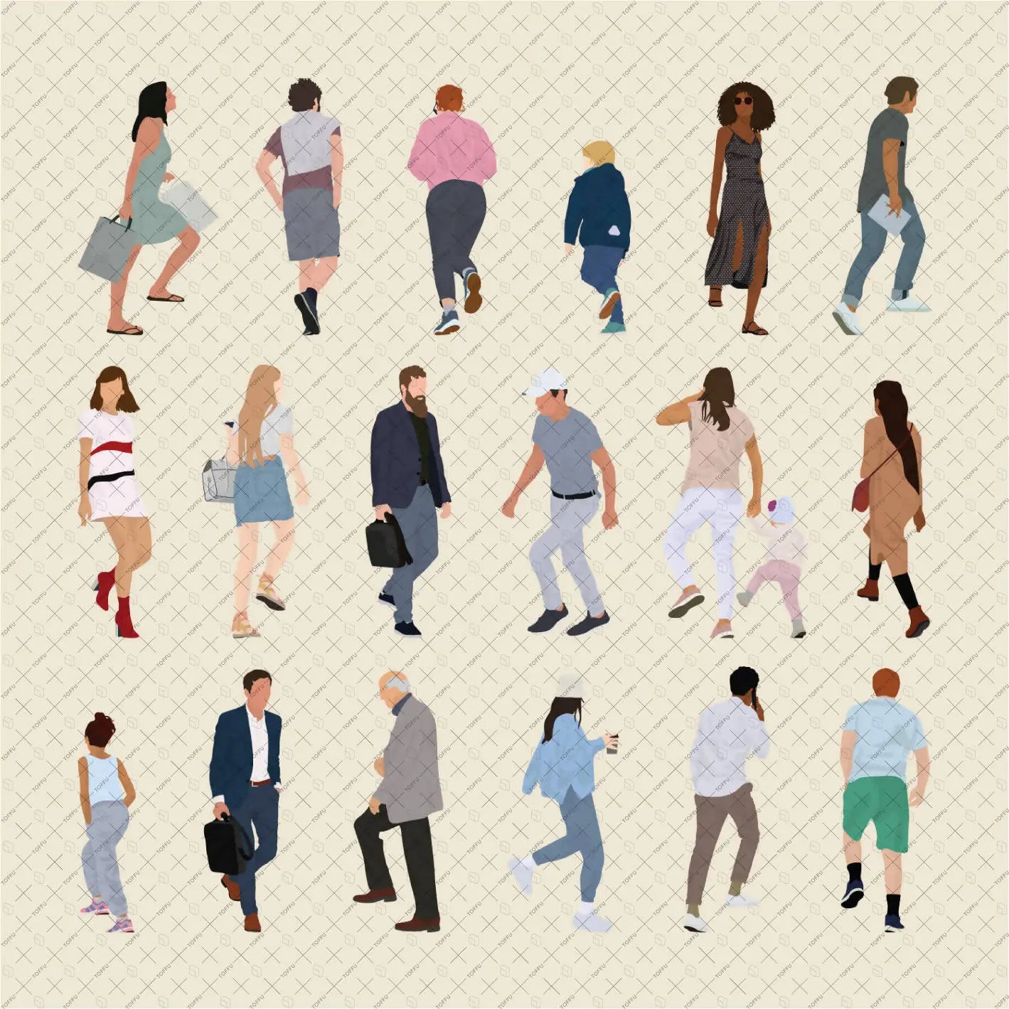 Flat Vector People On Stairs Digital Artwork drawings | Toffu Co