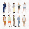 Flat Vector Different Angles People Digital Artwork drawings | Toffu Co