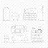 Cad Bedroom Furniture - Elevation PNG - Toffu Co