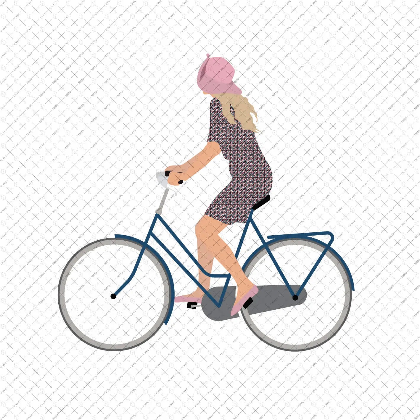 Flat Vector Cyclists Digital Artwork drawings | Toffu Co
