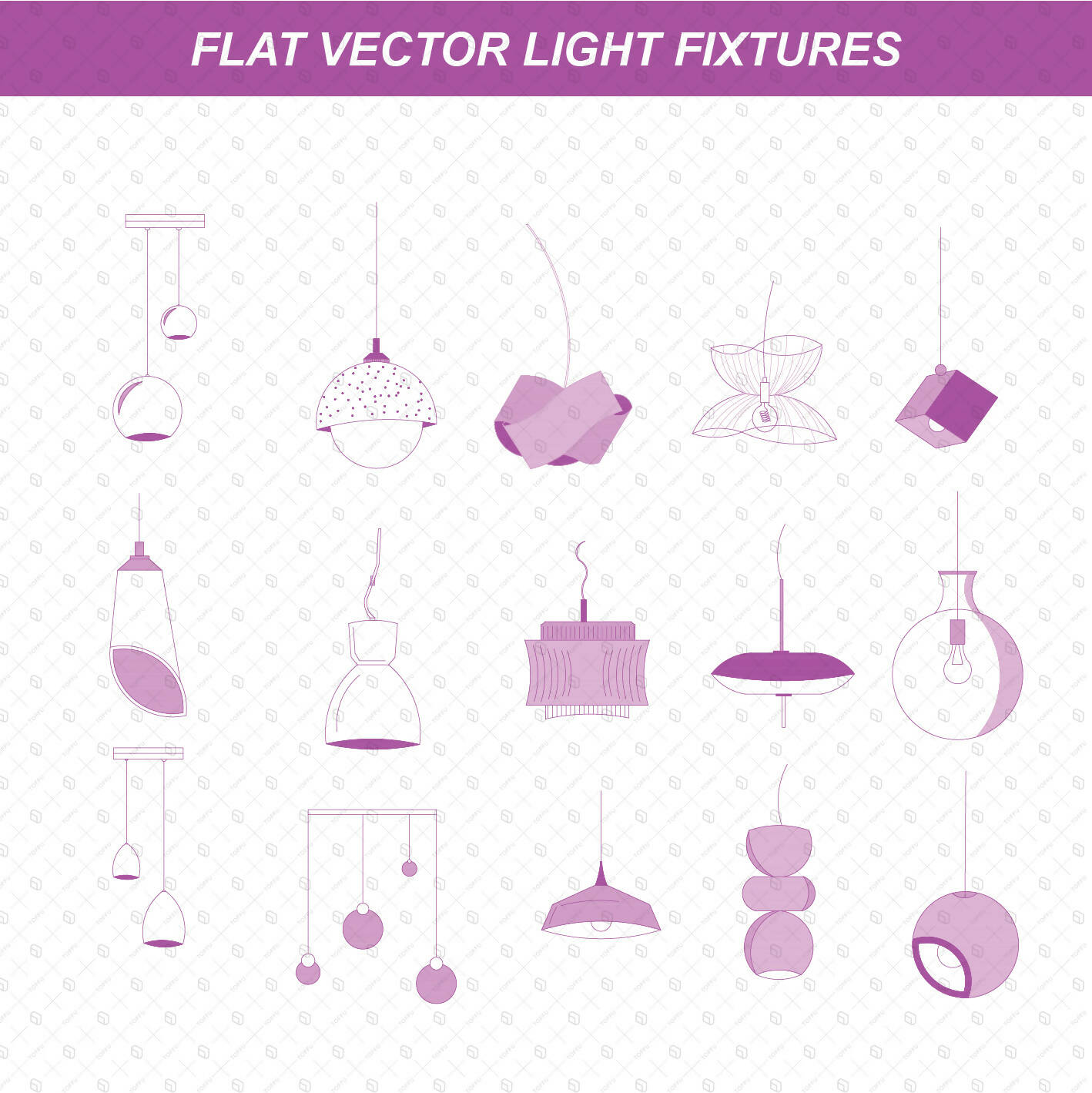 Flat Vector Light Fixtures PNG - Toffu Co