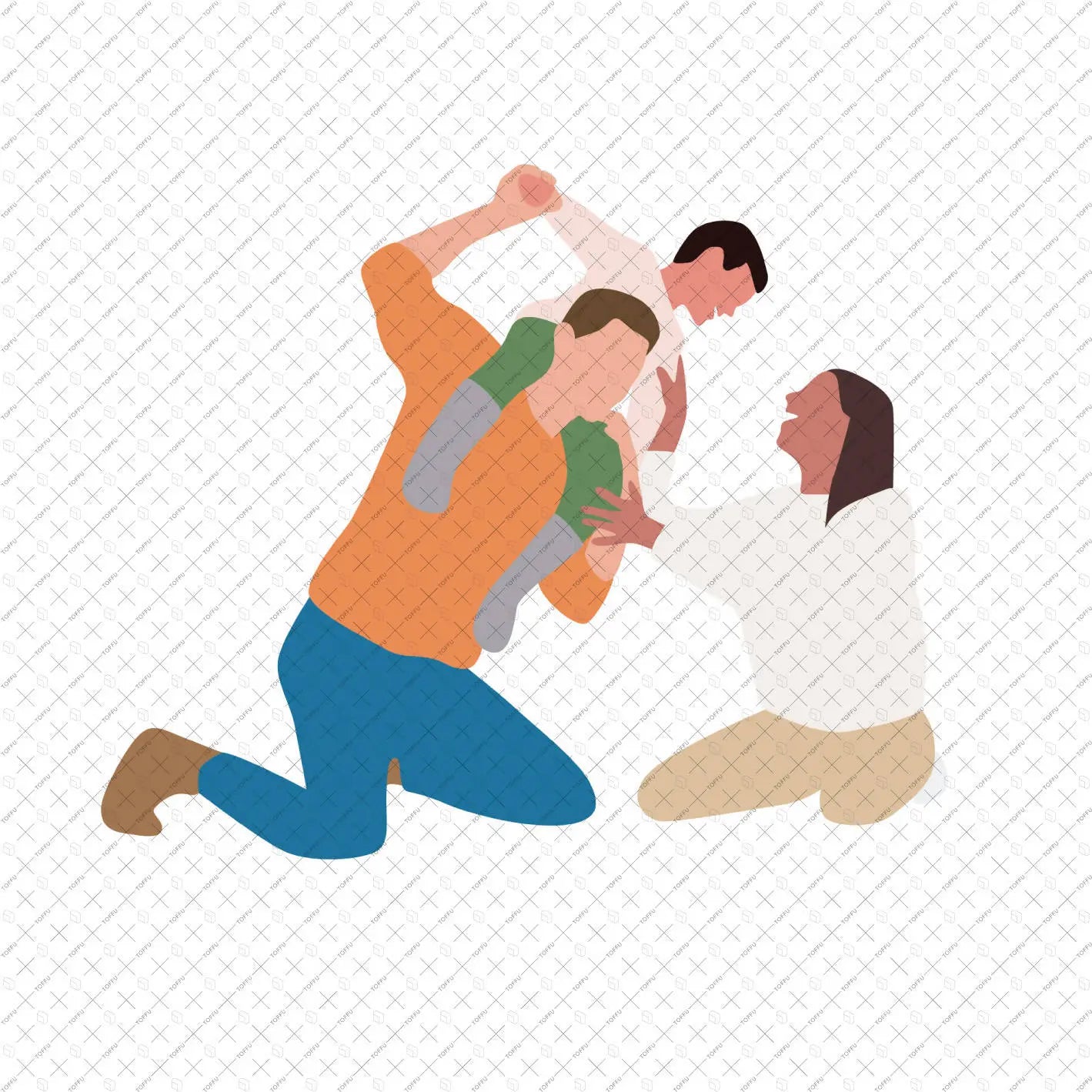 Flat Vector Family Time People Digital Artwork drawings | Toffu Co