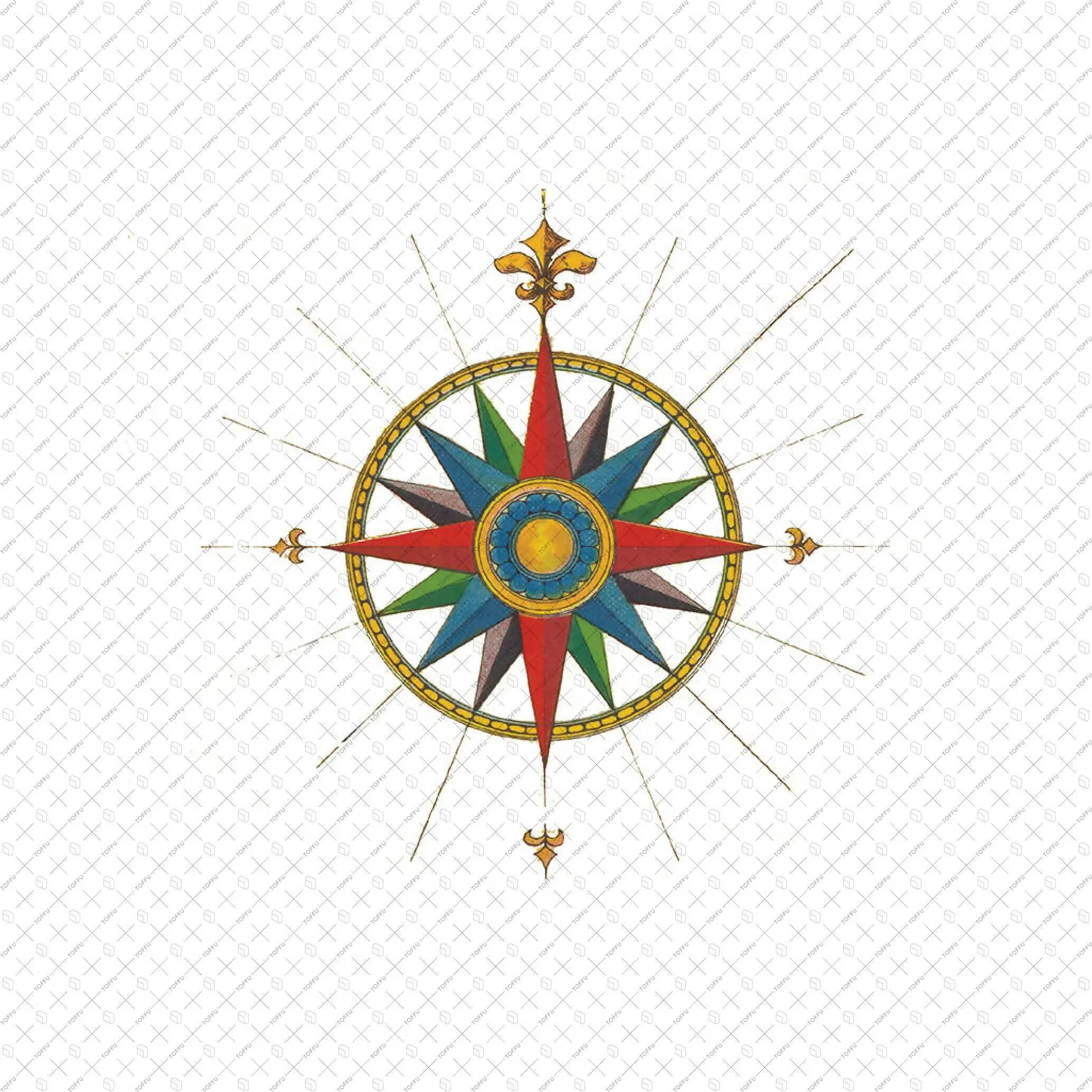 Illustration Compass Roses PNG - Toffu Co