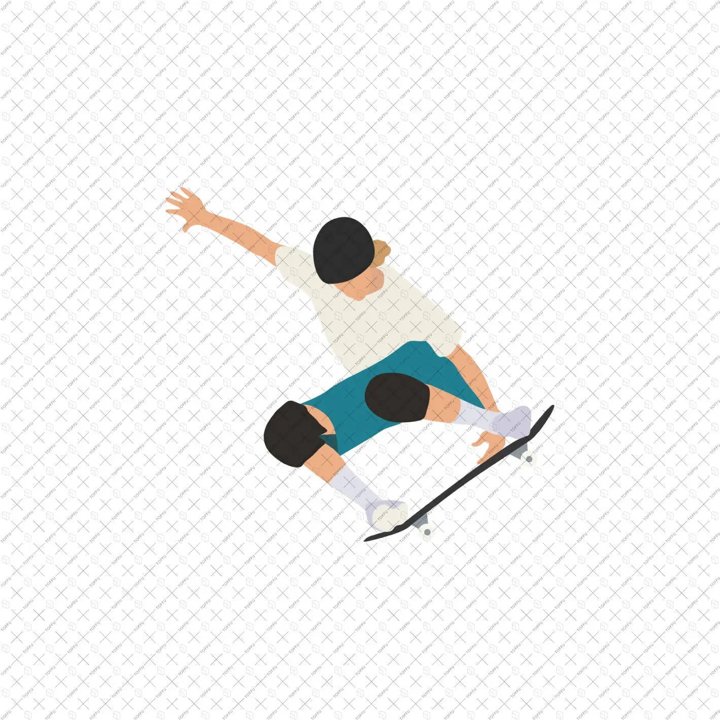 Flat Vector Skateboarders Digital Artwork drawings | Toffu Co