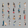 Flat Vector People At The Grocery Store Digital Artwork drawings | Toffu Co