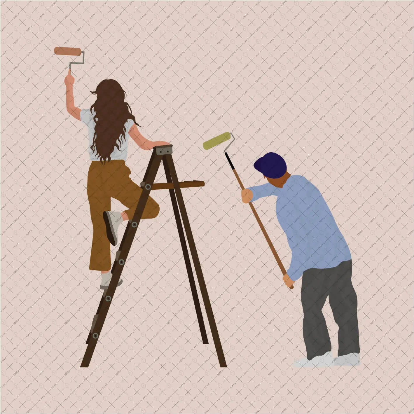 Flat Vector People Painting Digital Artwork drawings | Toffu Co