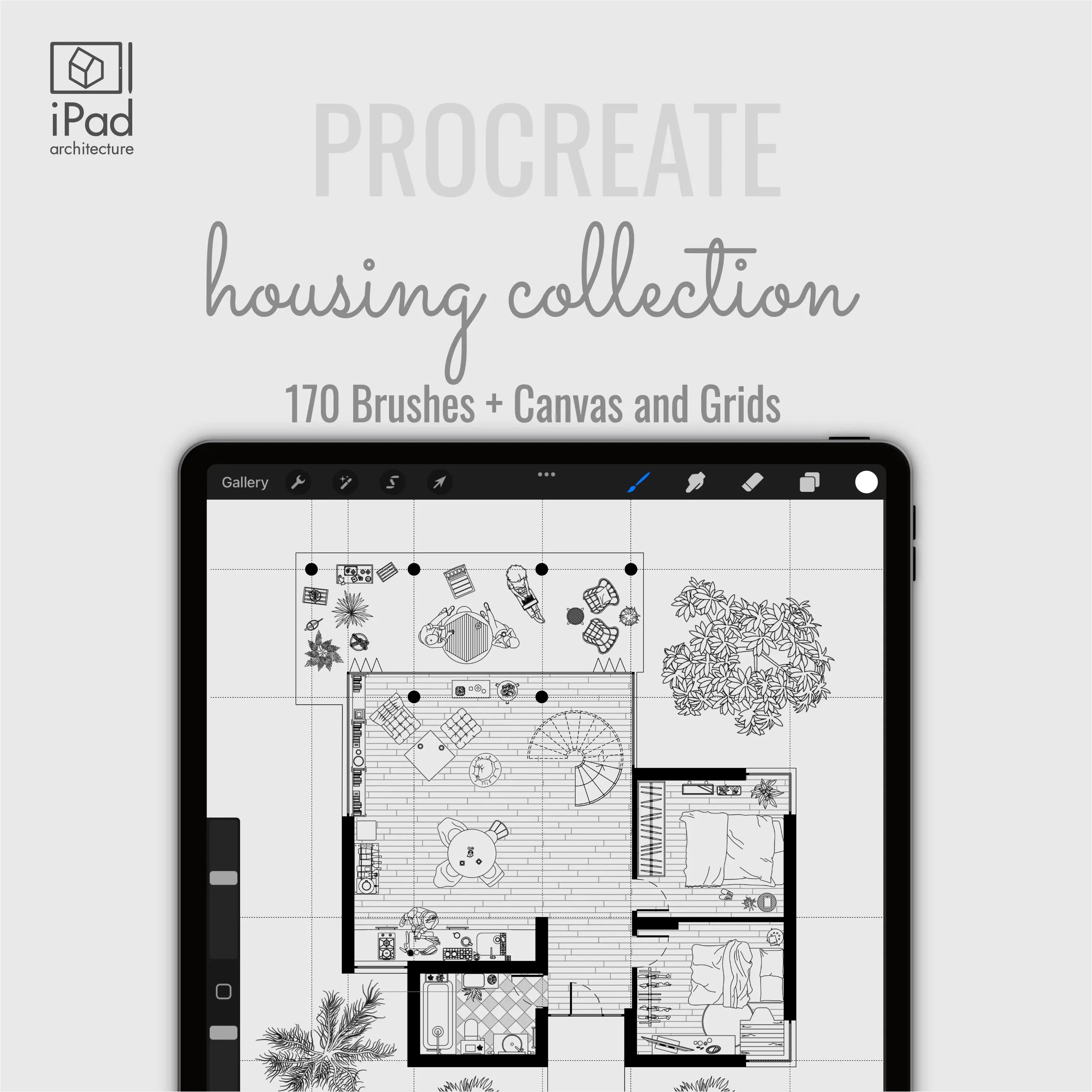 Procreate Architecture Housing Collection PNG - Toffu Co