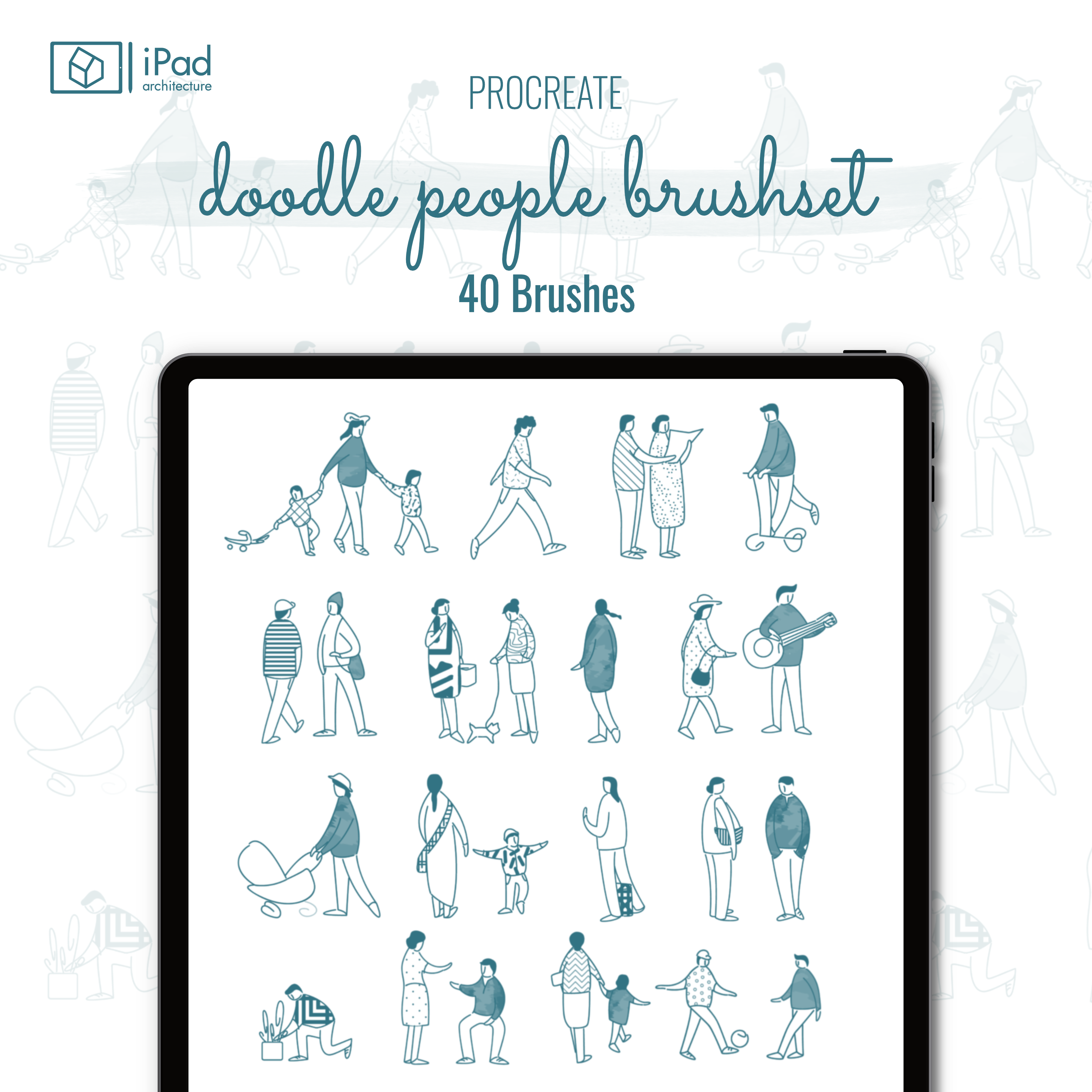 Procreate Doodle People Brushset PNG - Toffu Co