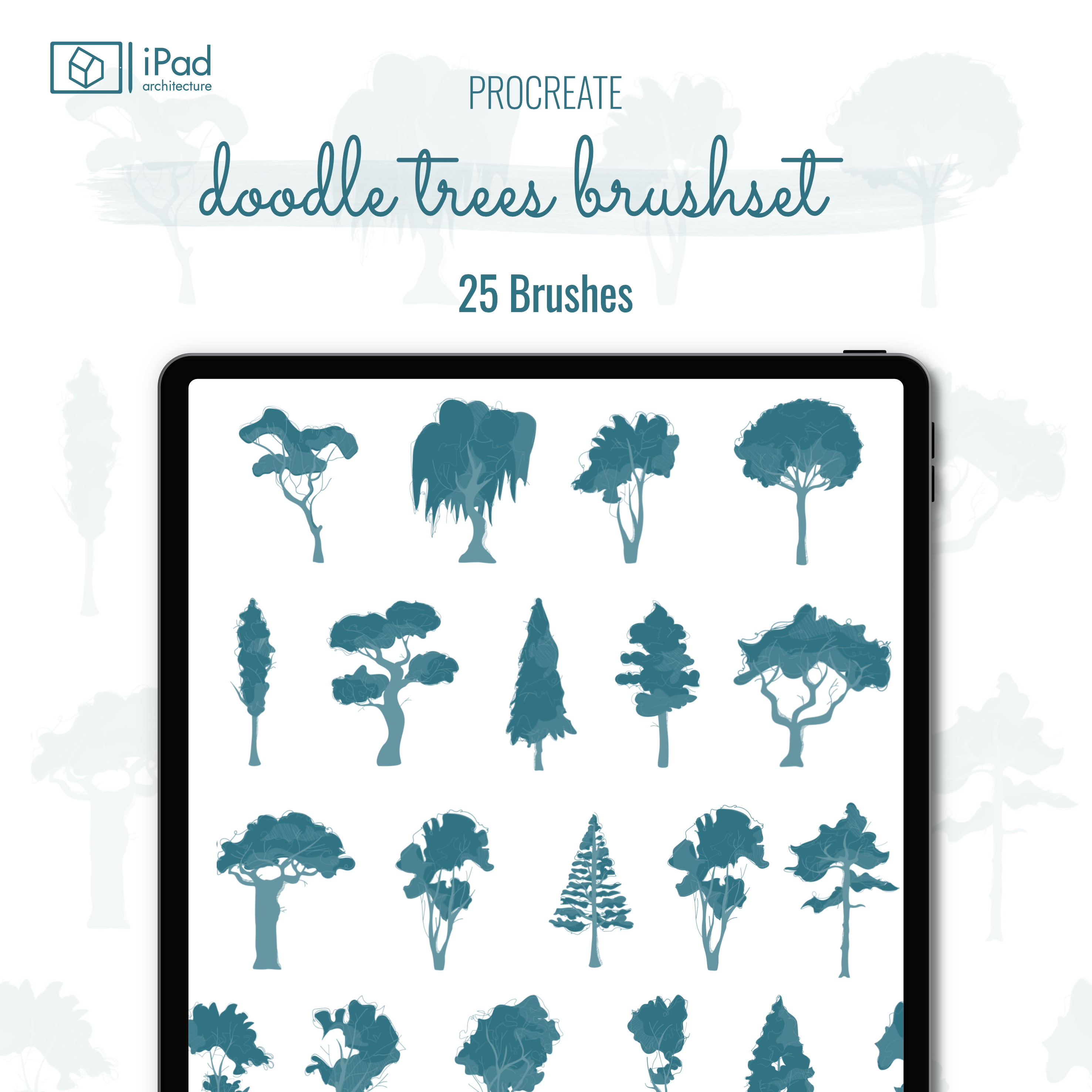 Procreate Doodle Trees Brushset PNG - Toffu Co