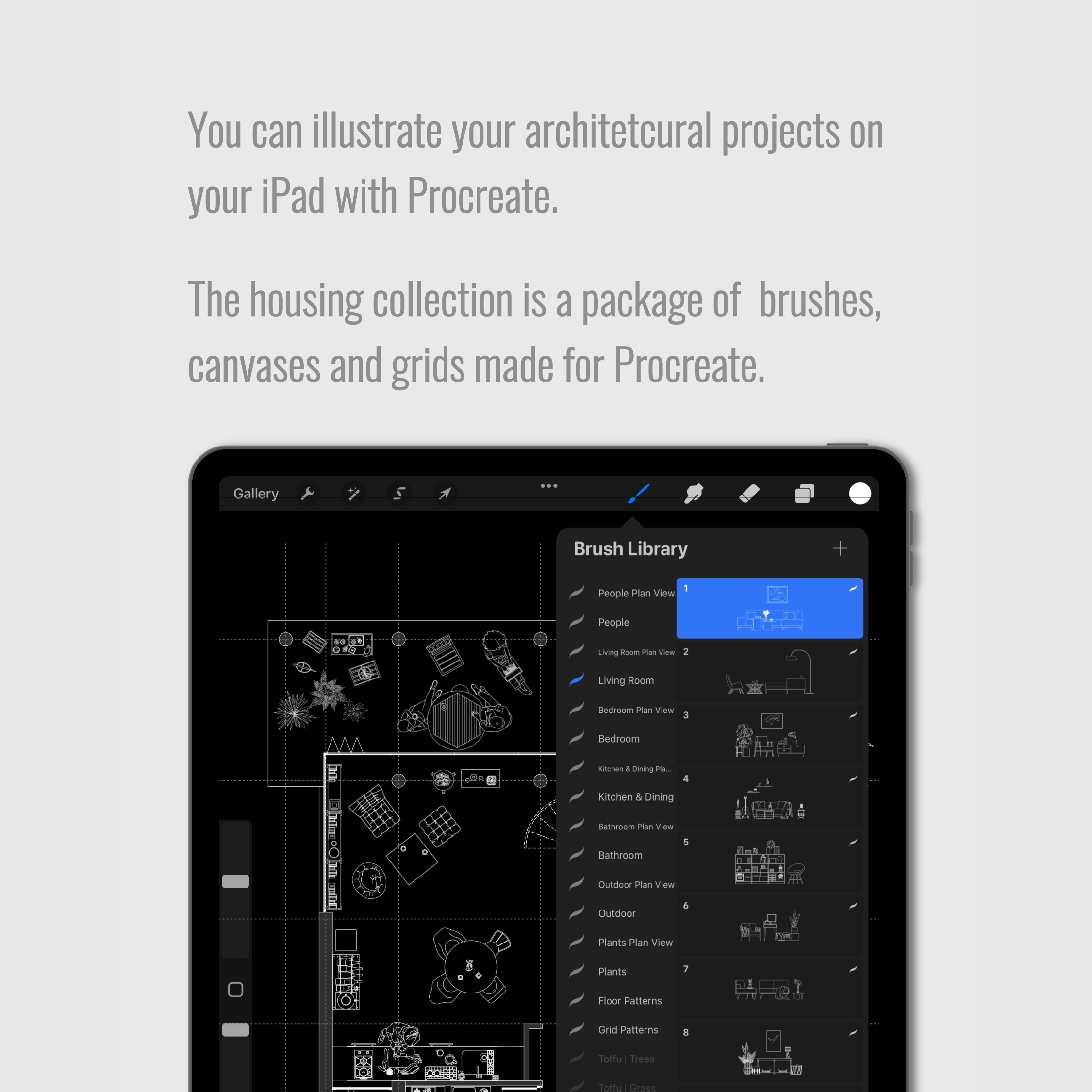 Procreate Architecture Housing Collection PNG - Toffu Co