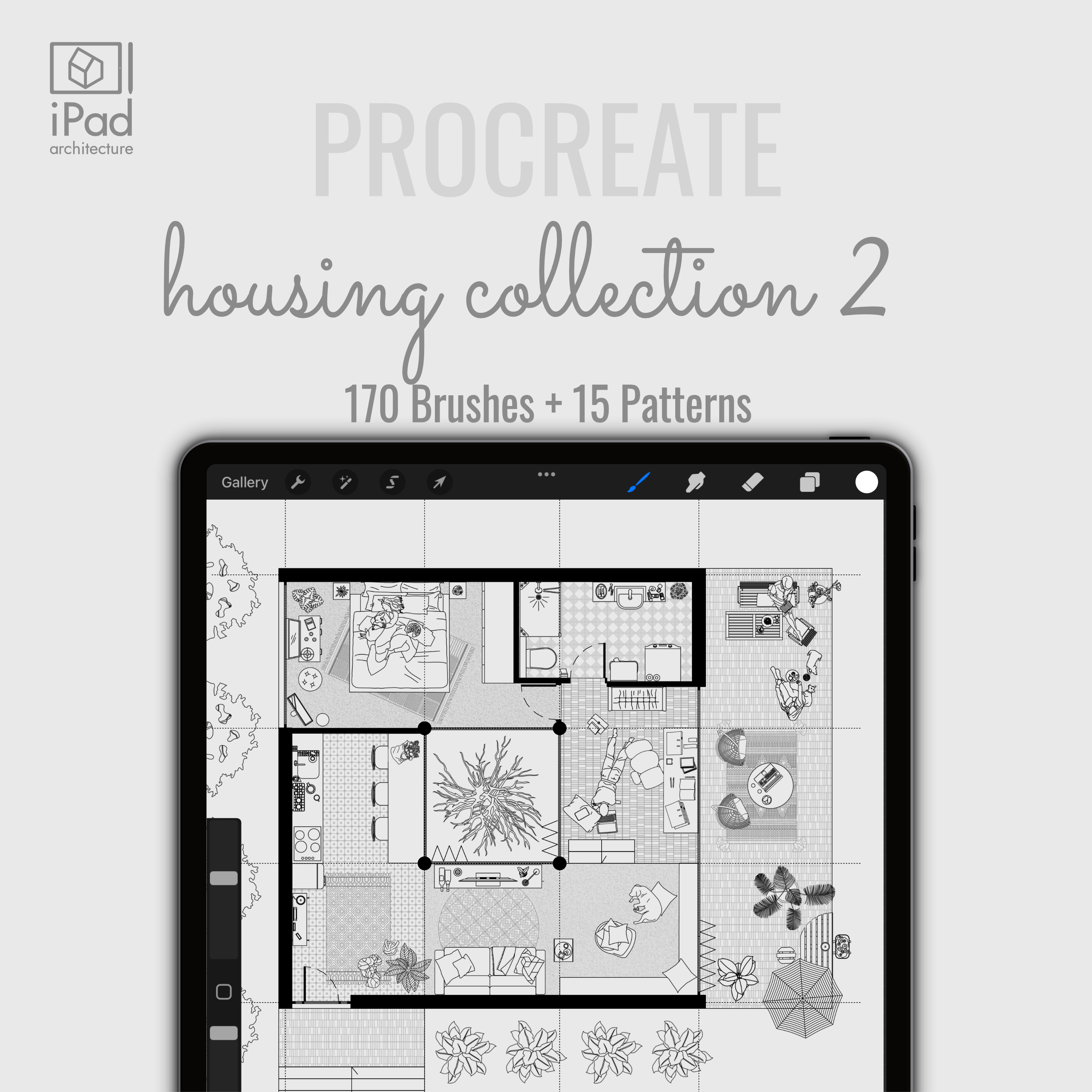 Procreate Architecture Housing Collection 2 PNG - Toffu Co