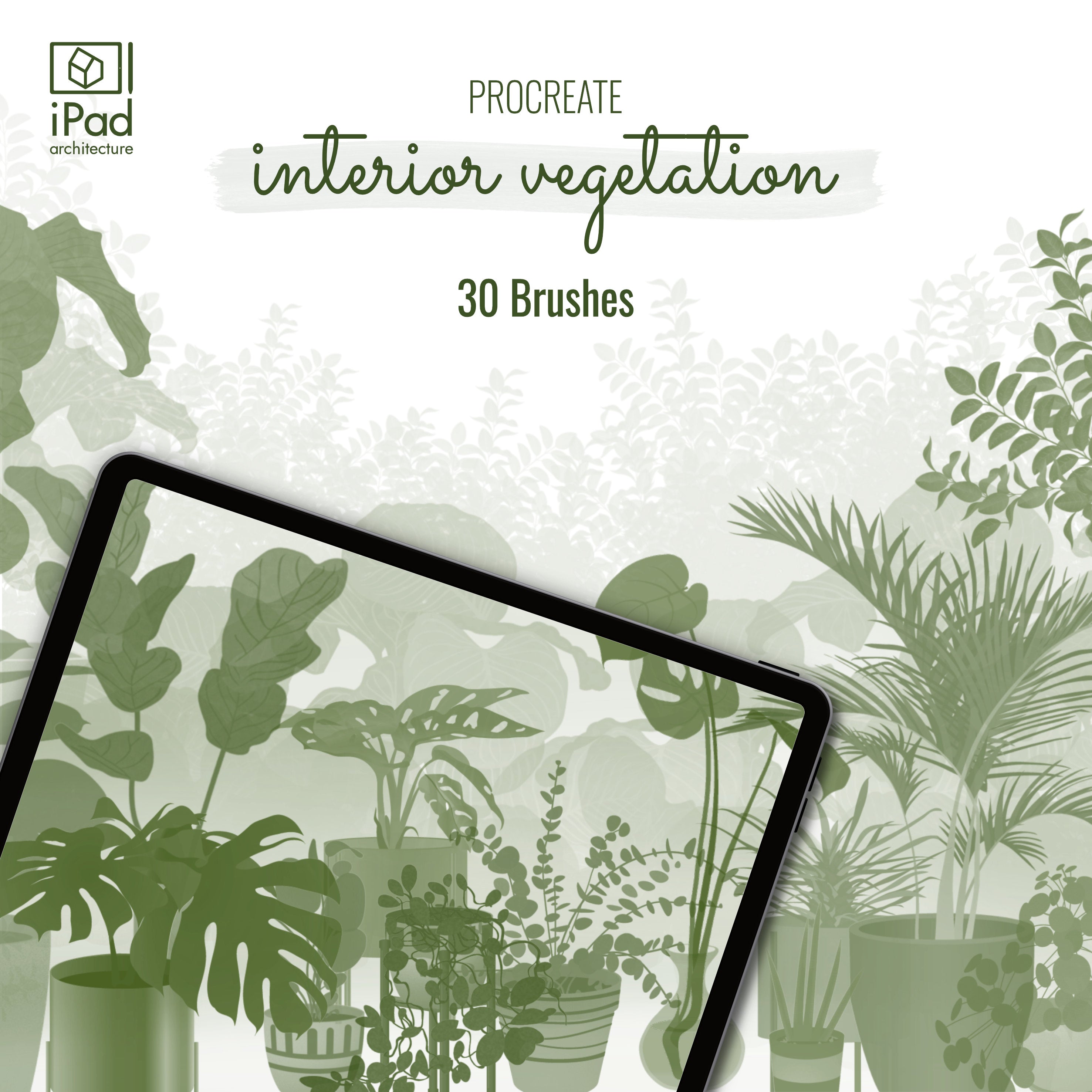Procreate Interior Vegetation Brushset PNG - Toffu Co