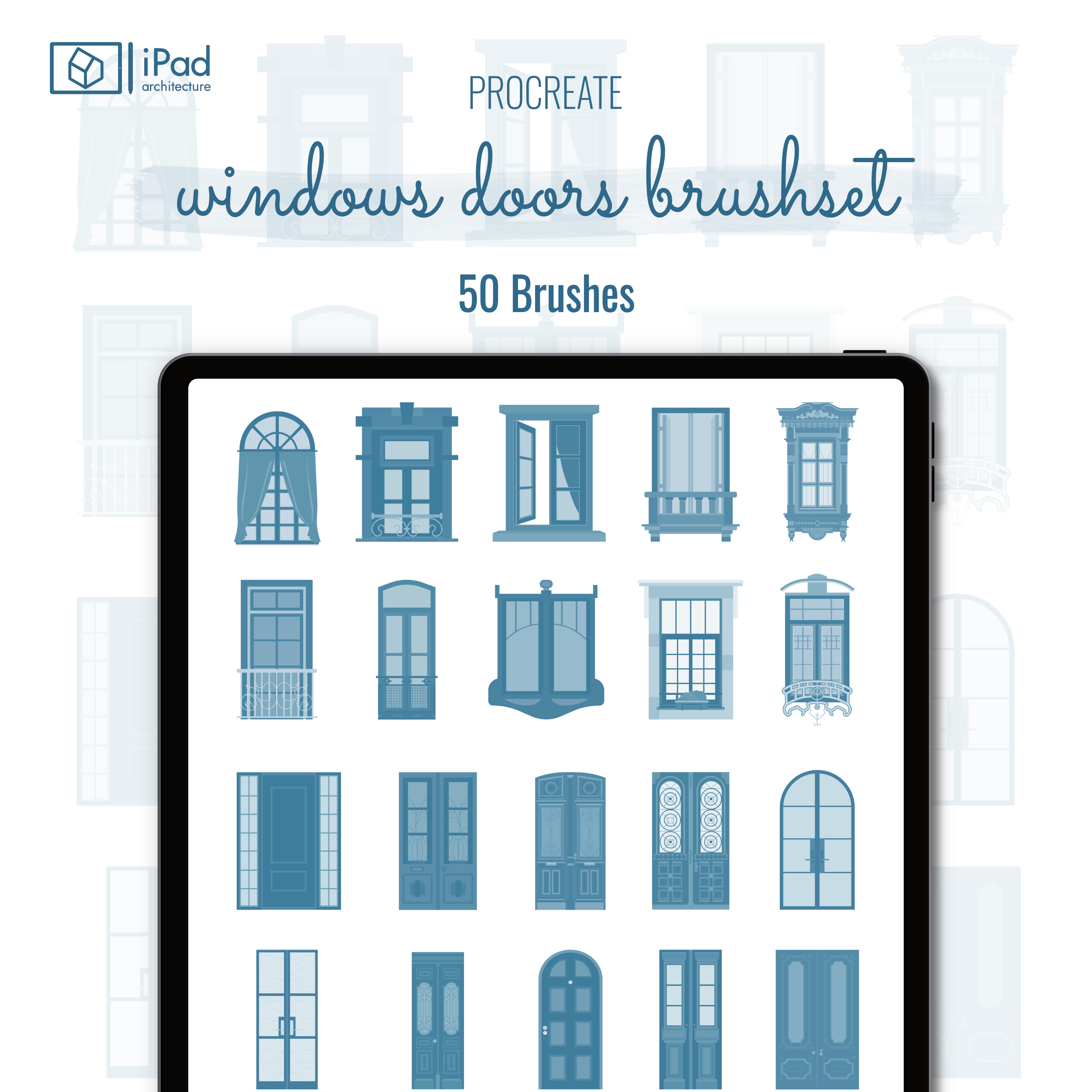 Procreate Windows & Doors Brushset PNG - Toffu Co