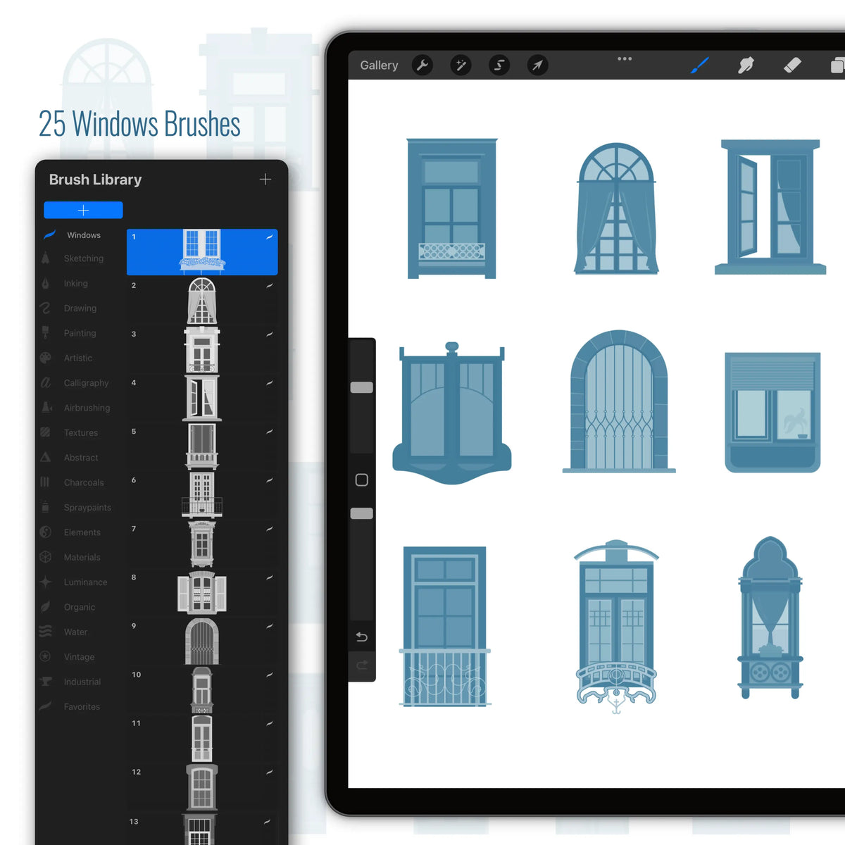 Procreate Preview Window Procreate Windows & Doors Brushset – Toffu Co