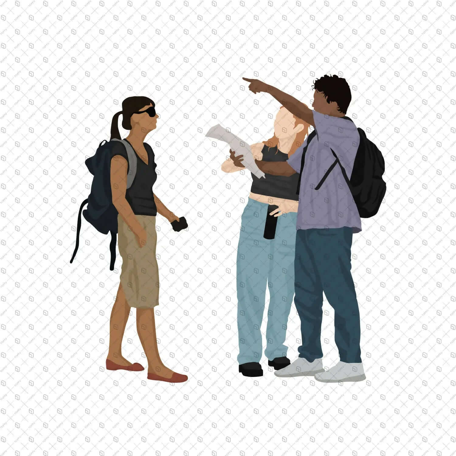 Flat Vector Tourist People Digital Artwork drawings | Toffu Co