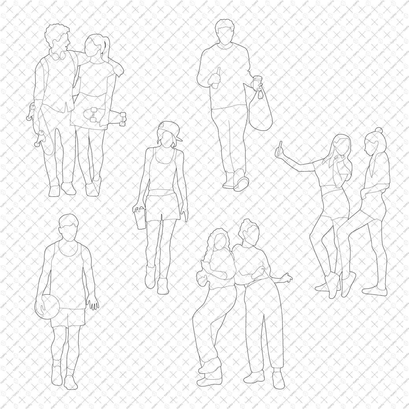 Cad Teenagers Digital Artwork drawings | Toffu Co