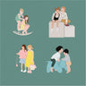 Flat Vector Kids (Brothers and Sisters) PNG - Toffu Co