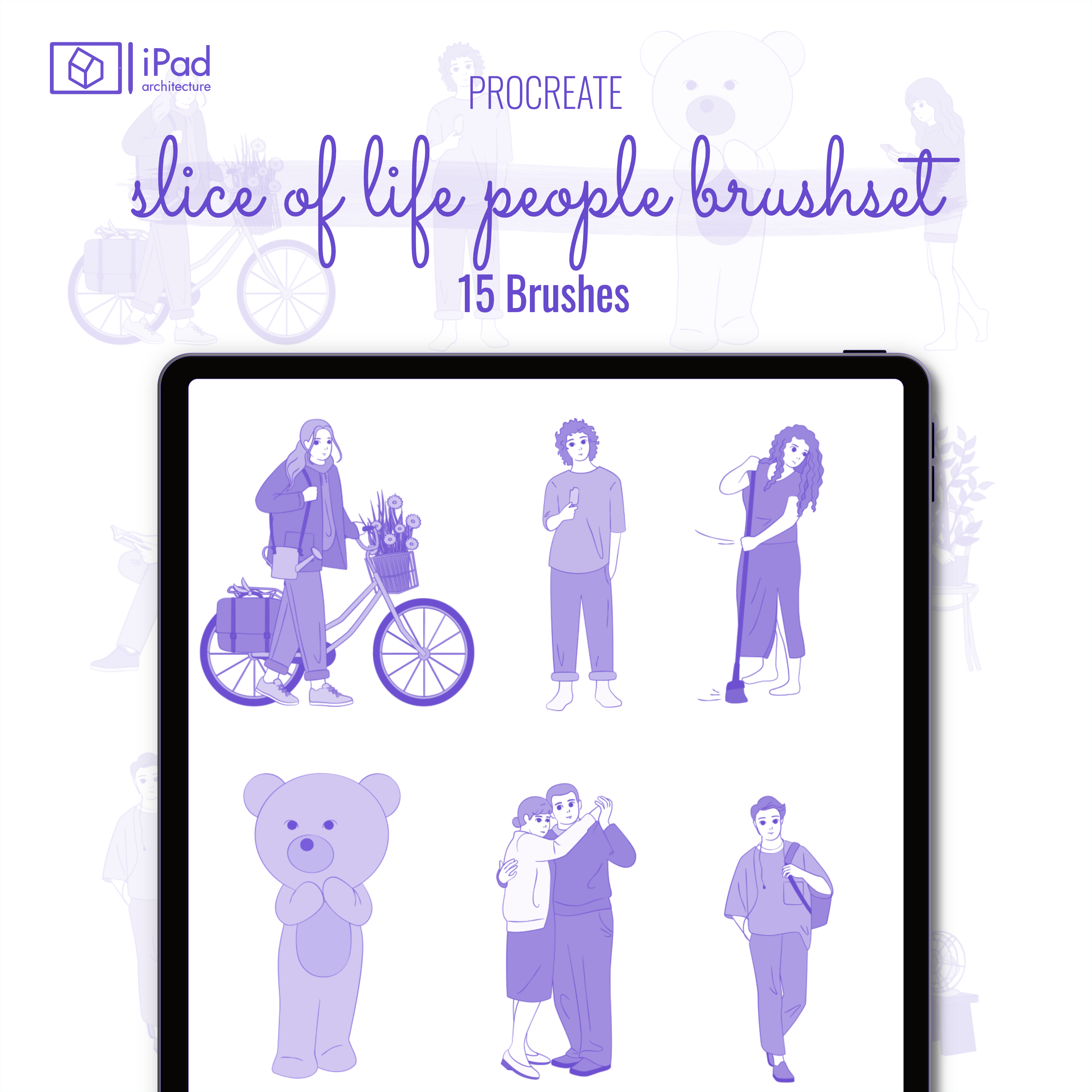 Procreate Slice of Life People Brushset PNG - Toffu Co