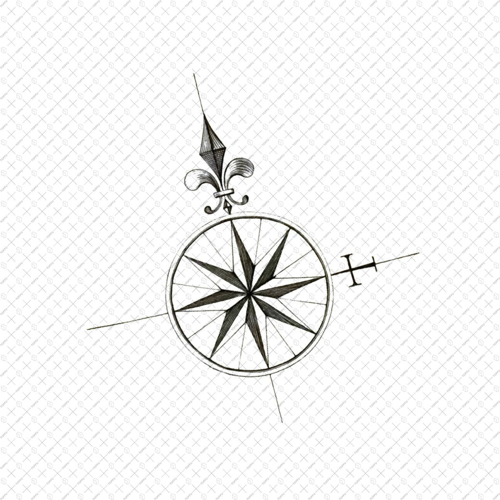 Illustration Compass Roses PNG - Toffu Co