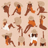 Flat Vector People, Girls On The Beach Digital Artwork drawings | Toffu Co