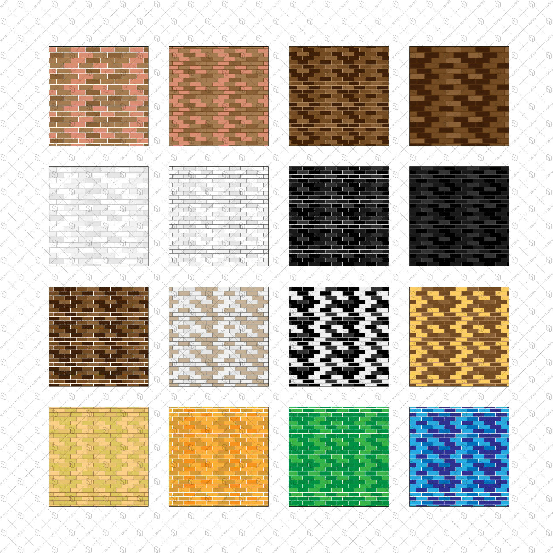 Swatch Brickwork Colours Patterns PNG - Toffu Co
